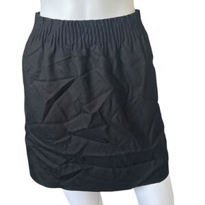 J Crew Black Wool Blend Mini Skirt Classic Neutral Pull On Size 0